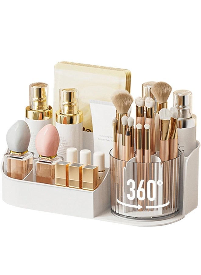 Rotating Makeup Organizer, Large Capacity Cosmetic Display Make Up Holder Shelf 360 Spinning,for Bathroom Vanity Perfume Skincare Brushes Lipsticks Eyeshadow - Image 1